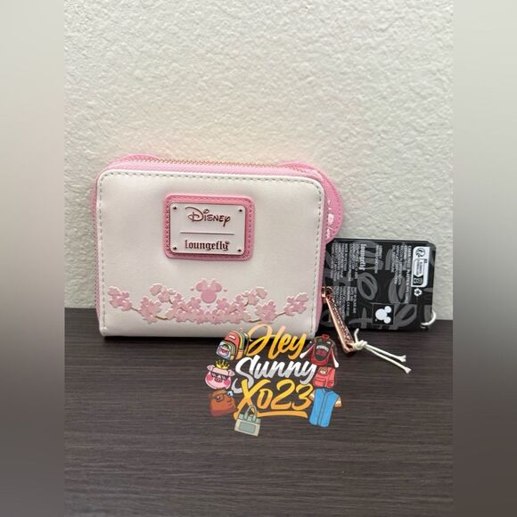 Loungefly Disney Minnie Mouse Cherry Blossom Ears Zip Wallet - Picture 2 of 8
